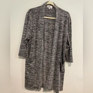 Shannon Ford New York black/gray heather long cardigan with pockets. Siz…